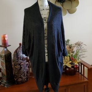 Black Bat wing shawl sweater with 3/4 sleeve